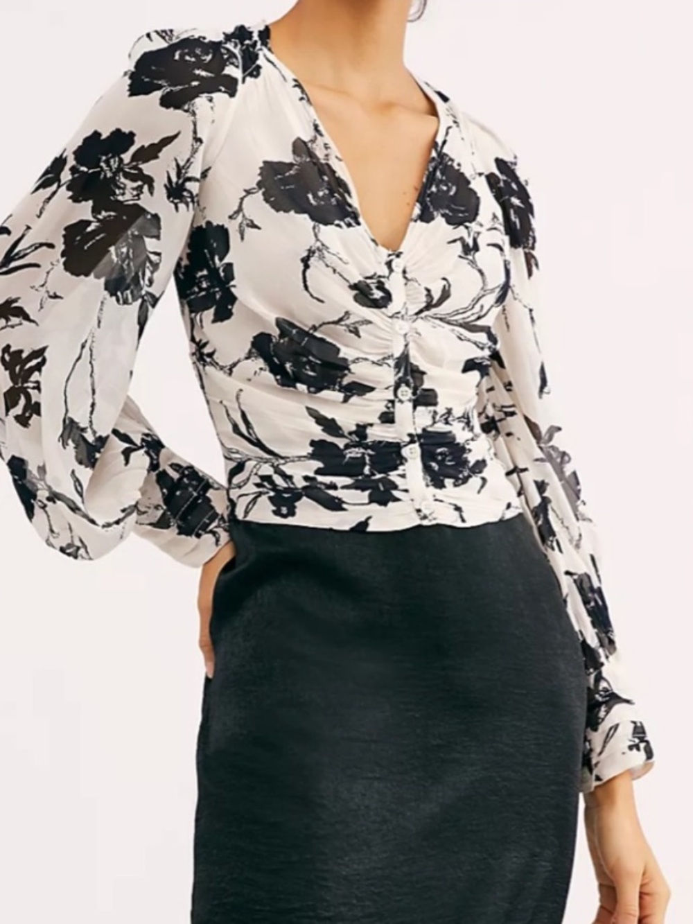 Free People if you had my love floral printed blouse new nwt